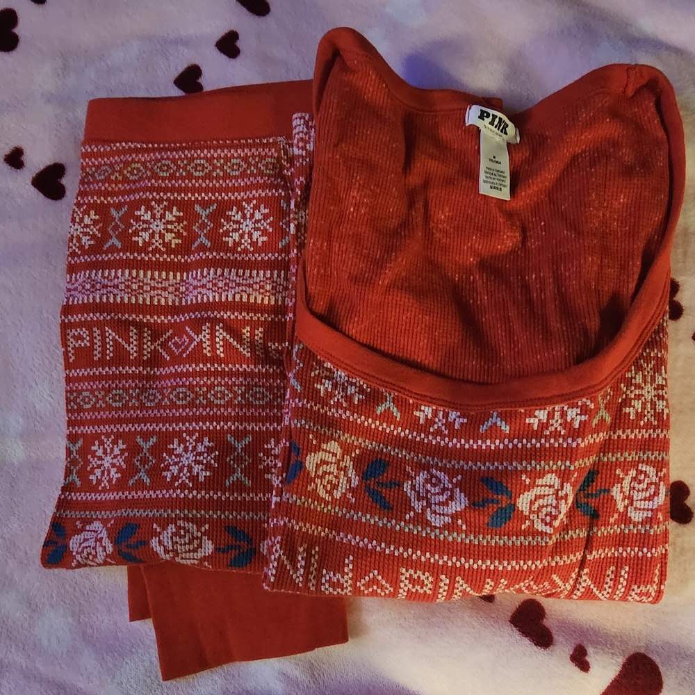 PINK Victoria's Secret Red Ribbed Knit Top